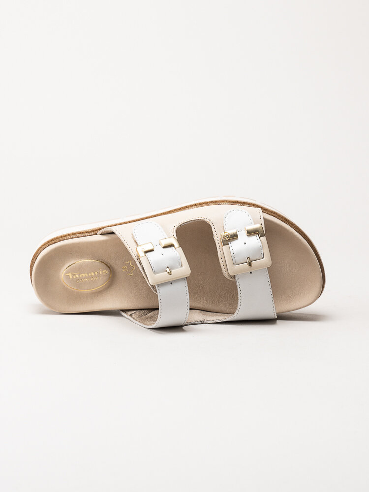 Tamaris Comfort - Vita slip in sandaler i skinn