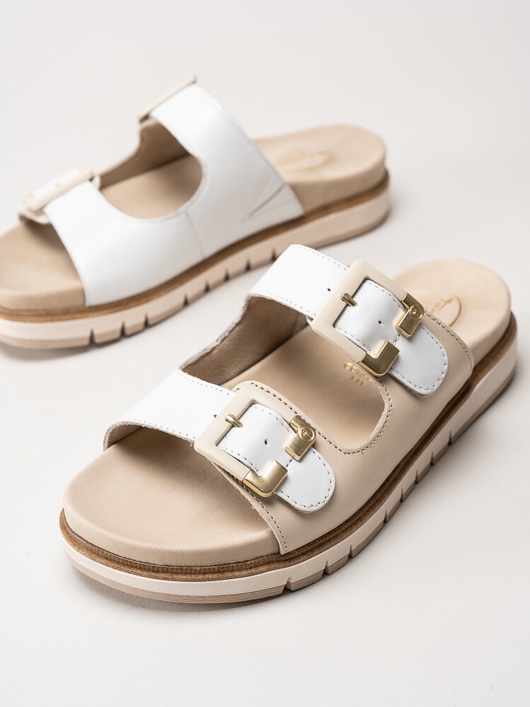 Tamaris Comfort - Vita slip in sandaler i skinn