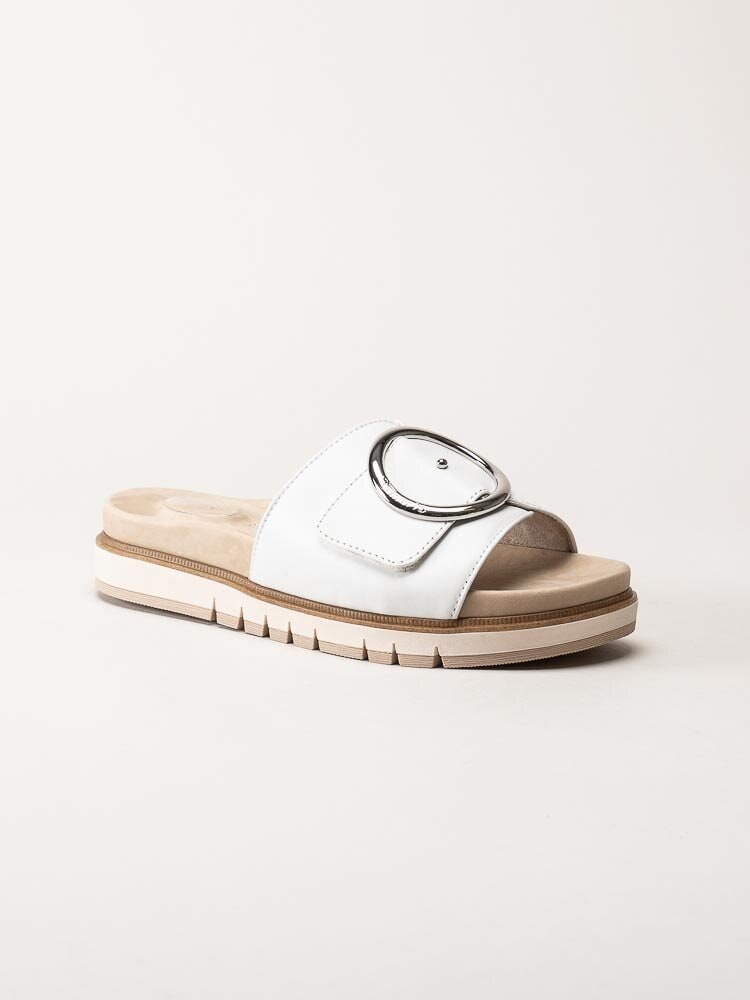 Tamaris Comfort - Vita slip in sandaler i skinn