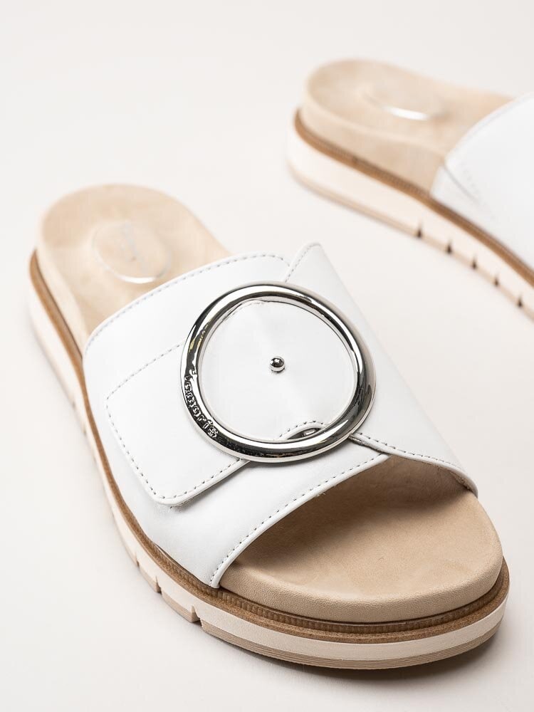 Tamaris Comfort - Vita slip in sandaler i skinn