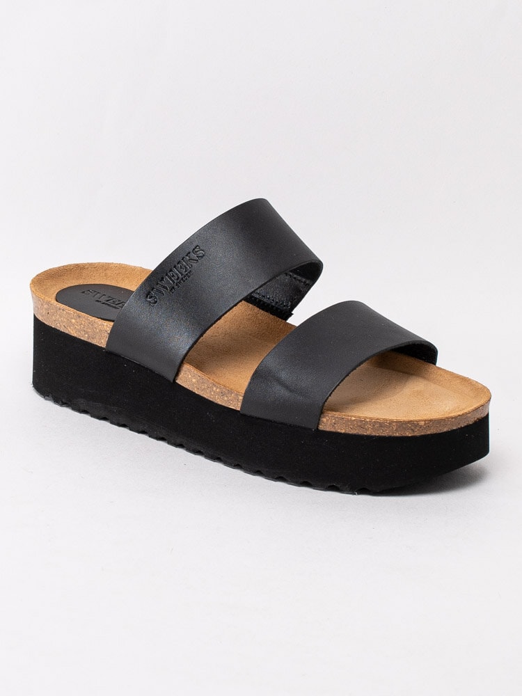 Sweeks - Hedda - Svarta slip in sandaler med platå