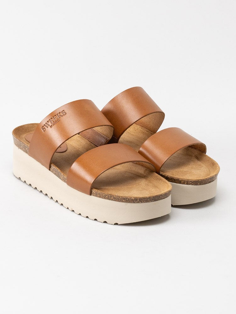 Sweeks - Hedda - Bruna slip in sandaler i skinn