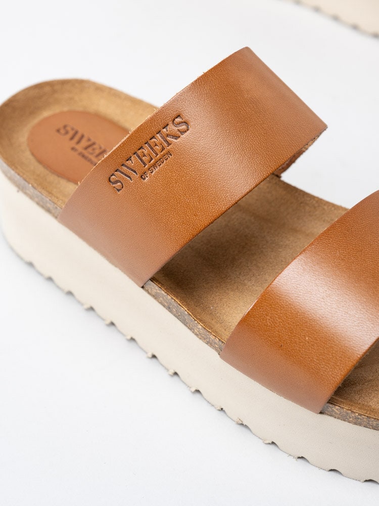 Sweeks - Hedda - Bruna slip in sandaler i skinn