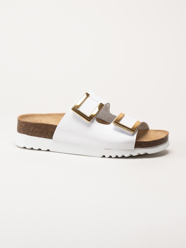 Scholl - Monterey - Vita slip in sandaler i skinn