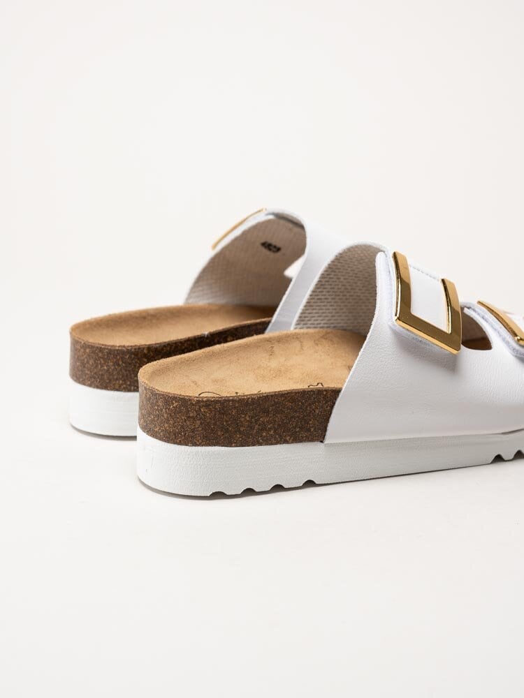 Scholl - Monterey - Vita slip in sandaler i skinn