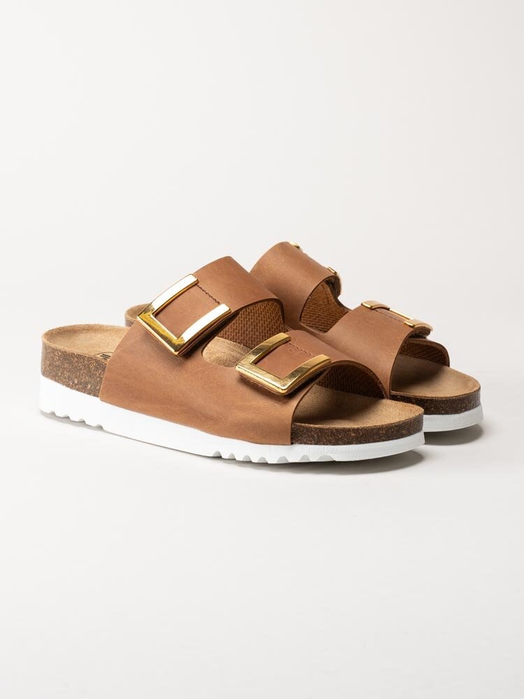 Scholl - Monterey - Bruna slip in sandaler i skinn