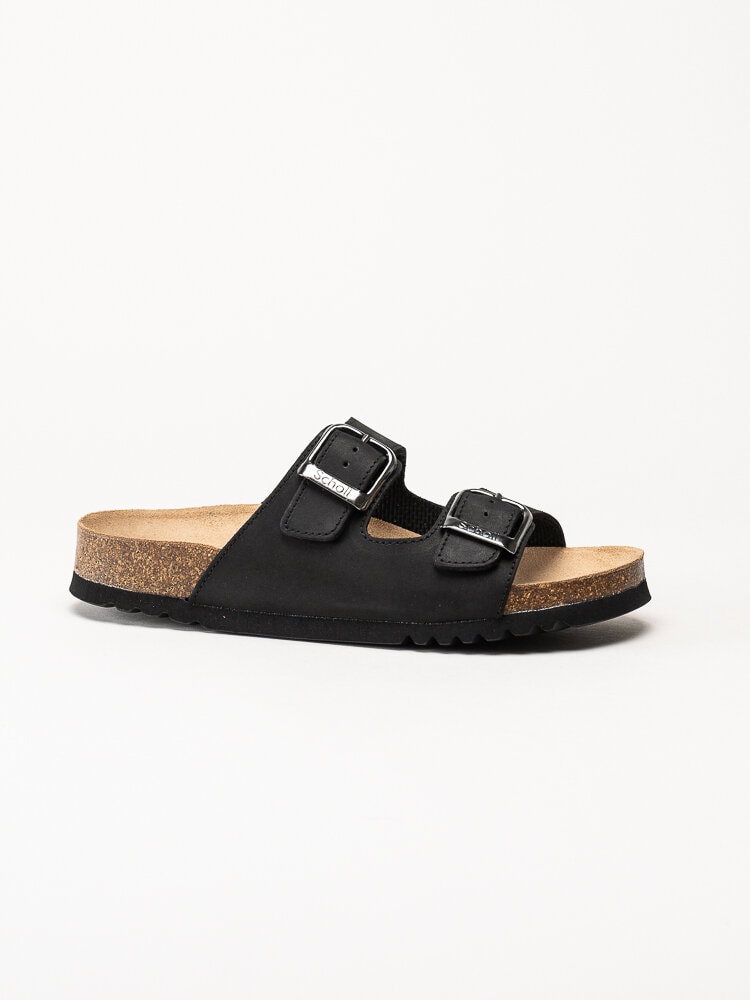 Scholl - Malaren Low AD - Svarta slip in sandaler i oljad nubuck