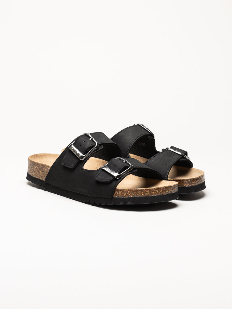 Scholl - Malaren Low AD - Svarta slip in sandaler i oljad nubuck