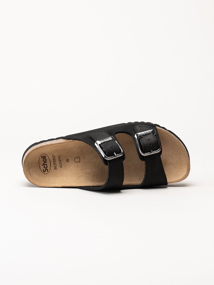 Scholl - Malaren Low AD - Svarta slip in sandaler i oljad nubuck