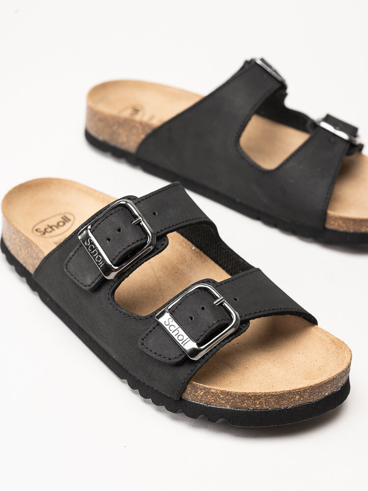 Scholl - Malaren Low AD - Svarta slip in sandaler i oljad nubuck