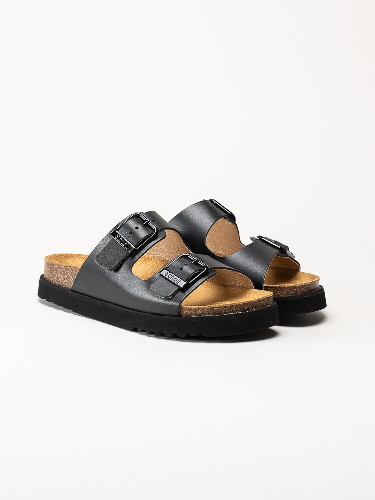 Scholl - Malerra AD - Svarta slip in sandaler i skinn