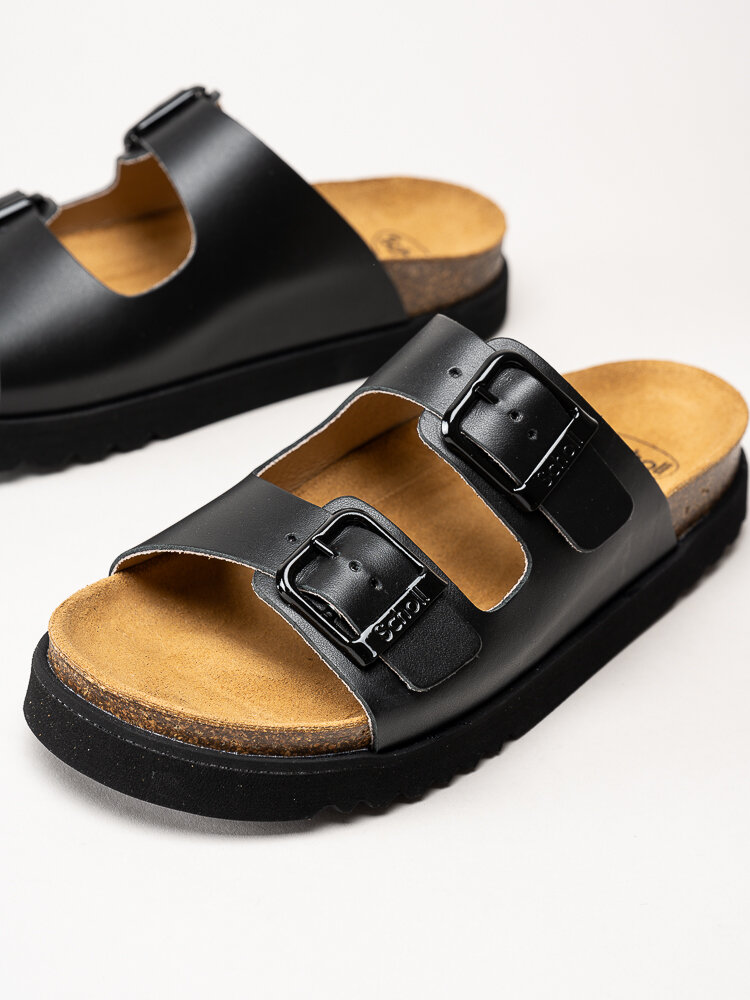 Scholl - Malerra AD - Svarta slip in sandaler i skinn