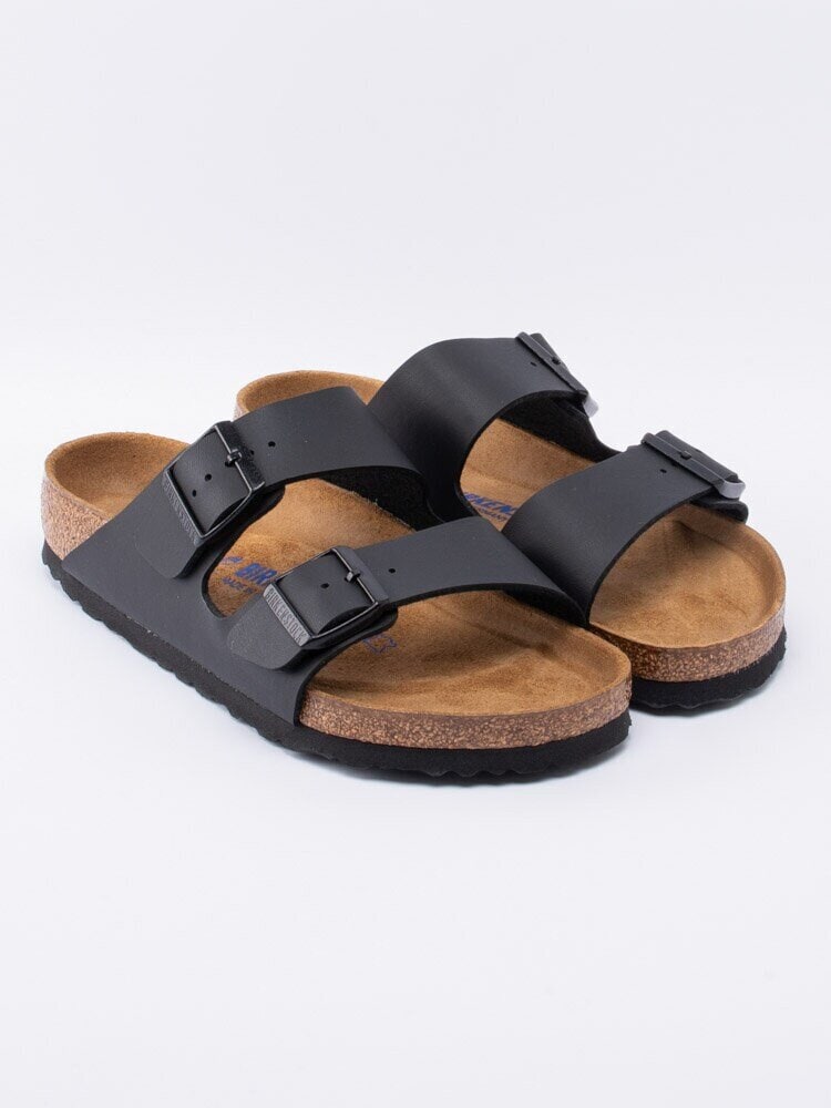 Birkenstock - Arizona Regular SFB - Svarta slip in sandaler med smal läst