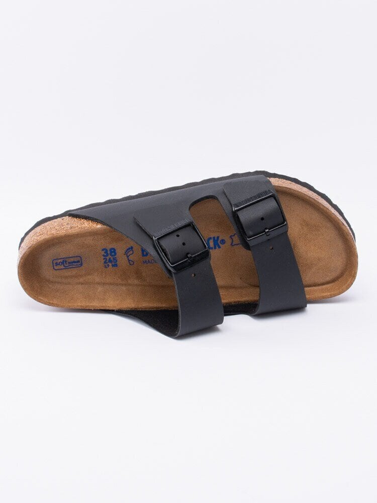 Birkenstock - Arizona Regular SFB - Svarta slip in sandaler med smal läst