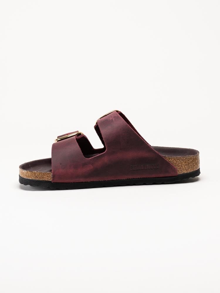 Birkenstock - Arizona Big Buckle oiled narro - Vinröda slip in sandaler med stora spännen