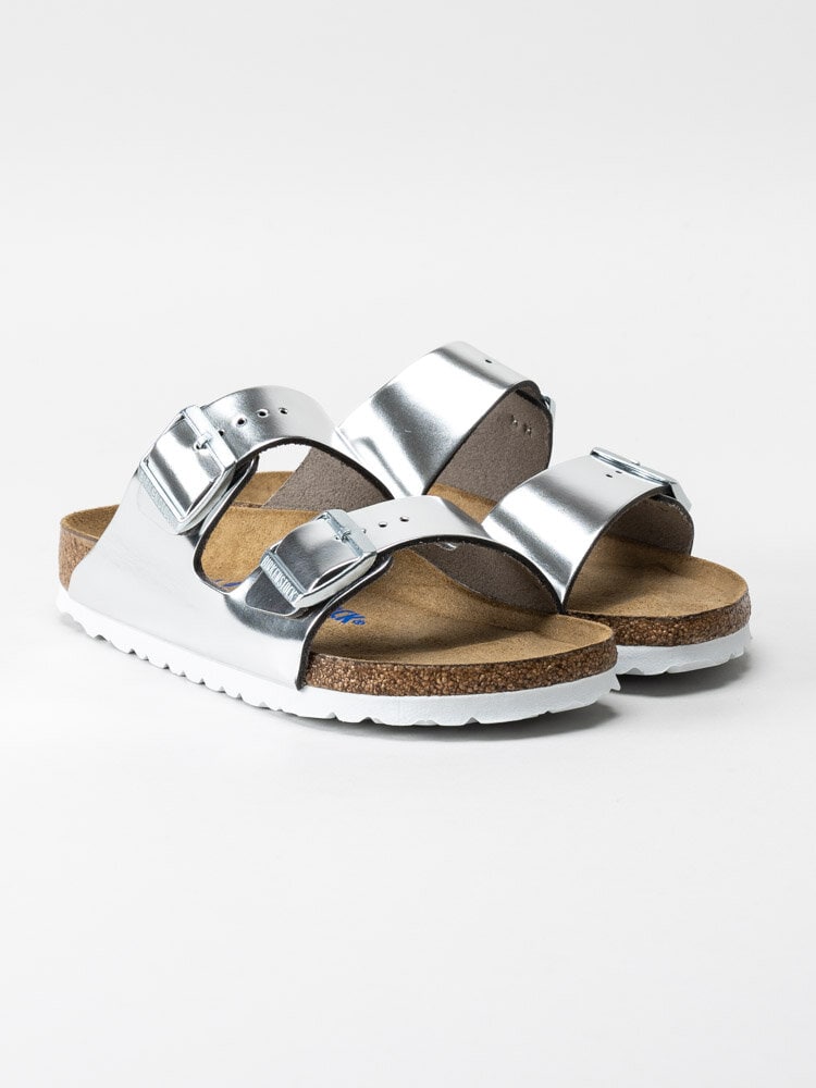 Birkenstock - Arizona Narrow SFB - Silvermetallic slip in sandaler