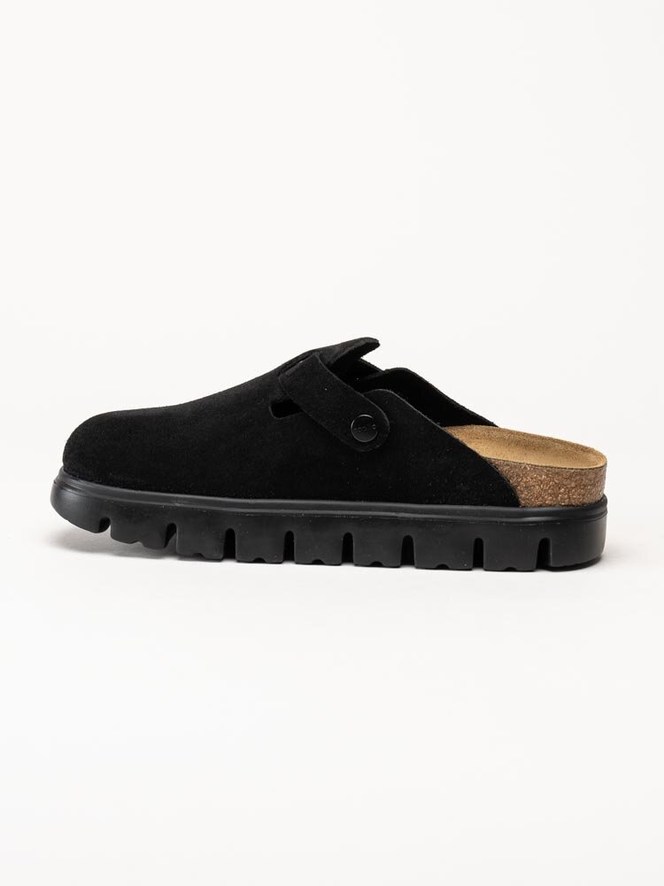 Papillio - Boston chunky suede - Svarta slip in sandaler i mocka