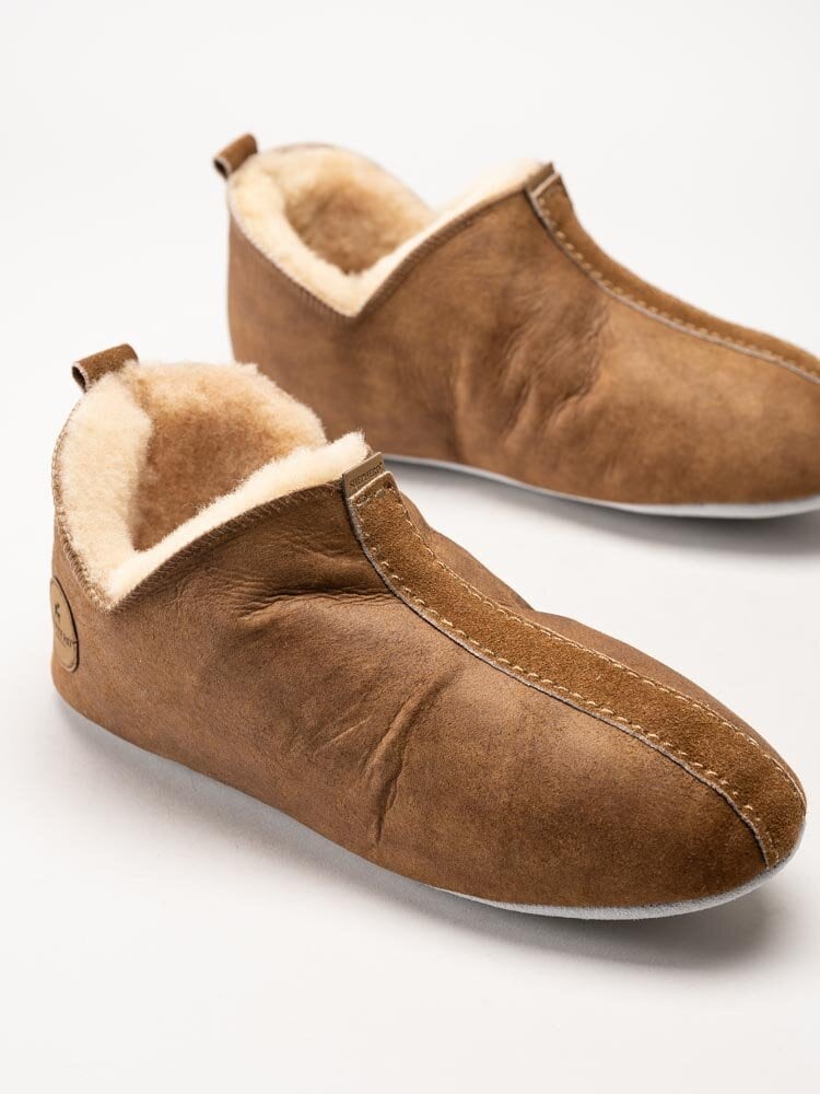 Shepherd - Lina - Ljusbruna slip on fårskinnstofflor