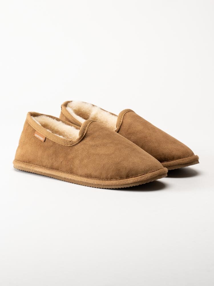 Shepherd - Hilde - Ljusbruna slip on fårskinnstofflor