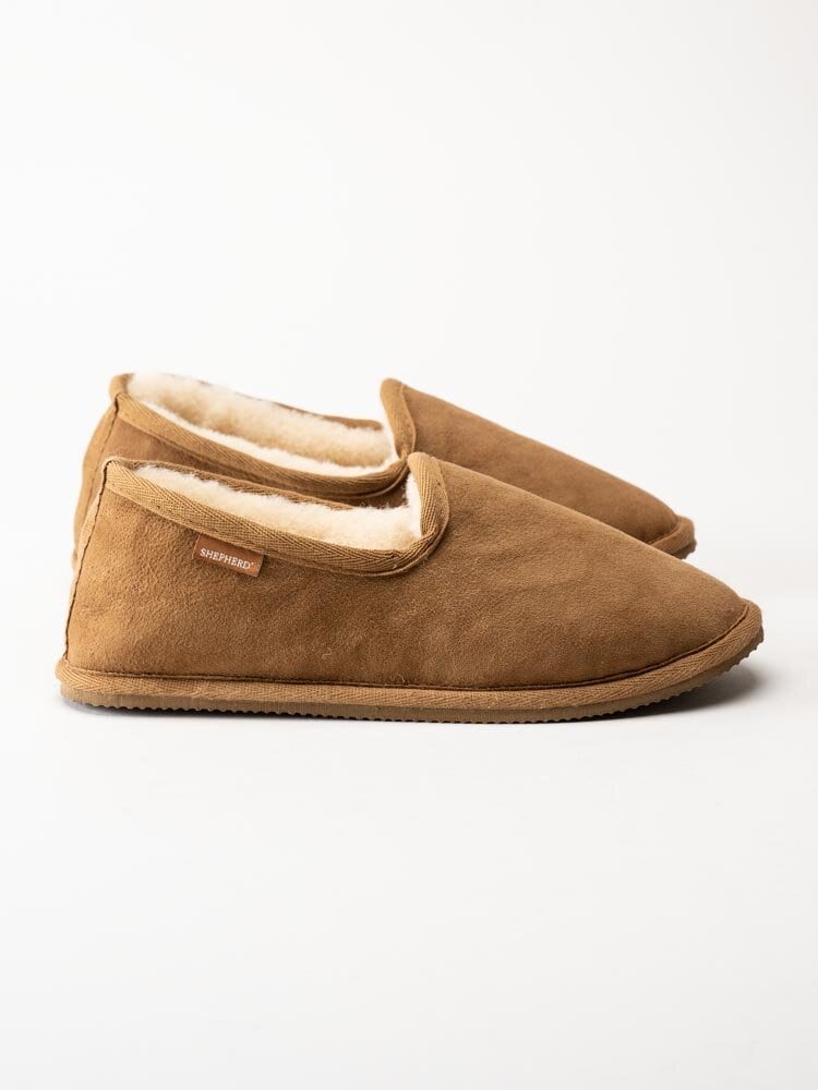 Shepherd - Hilde - Ljusbruna slip on fårskinnstofflor