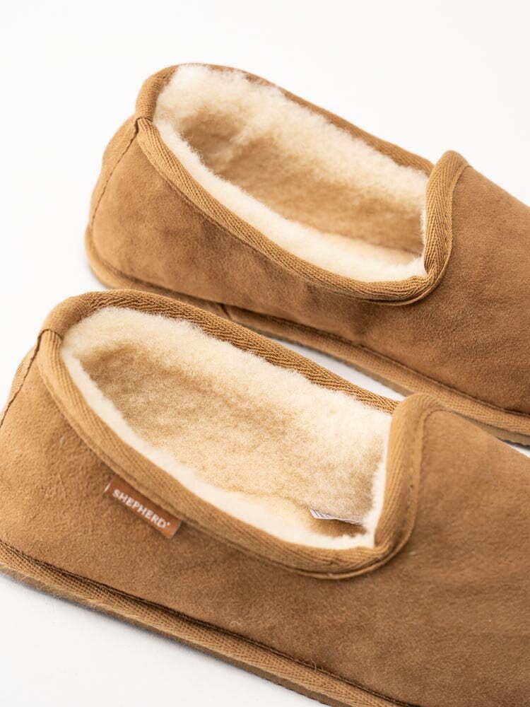 Shepherd - Hilde - Ljusbruna slip on fårskinnstofflor