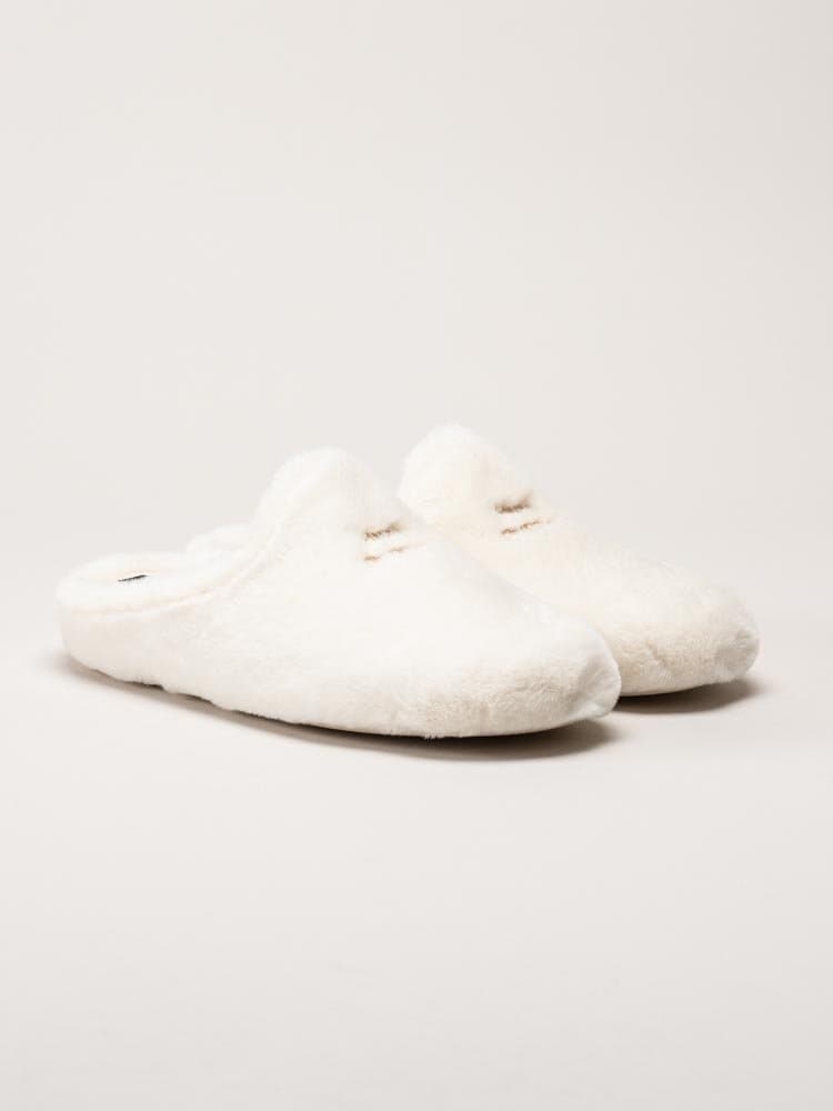 Hush Puppies - Olivia - Vita fluffiga slip in tofflor