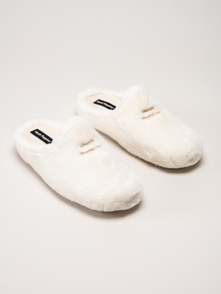 Hush Puppies - Olivia - Vita fluffiga slip in tofflor