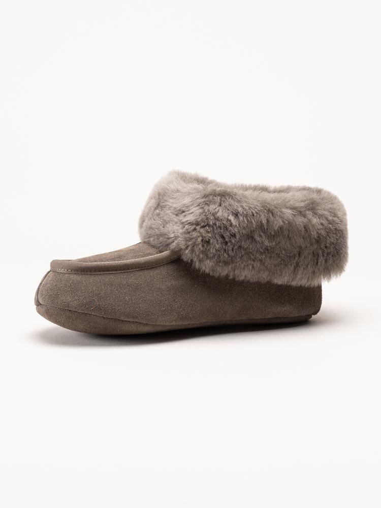 Wollies - Classico Suede - Bruna slip on fårskinnstofflor