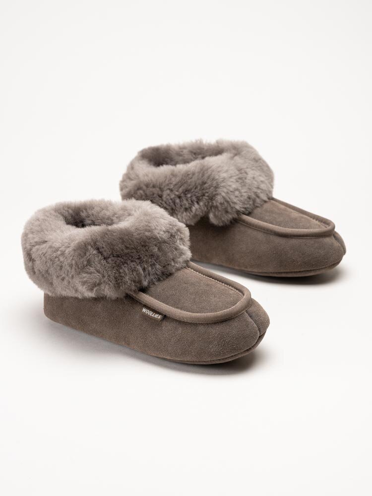 Wollies - Classico Suede - Bruna slip on fårskinnstofflor