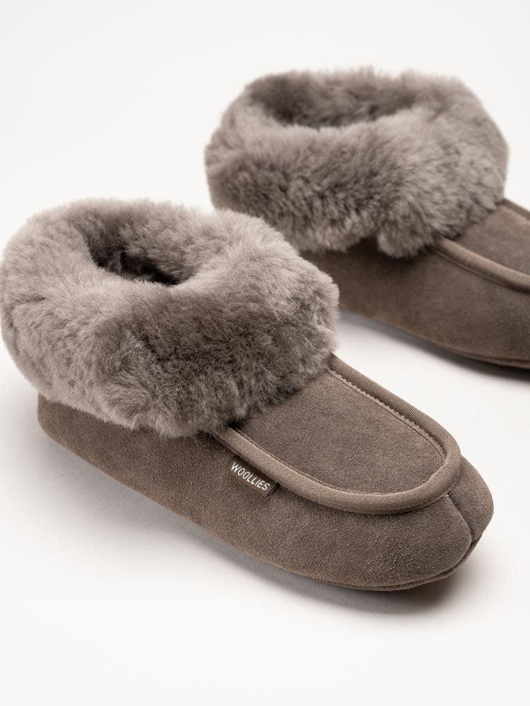 Wollies - Classico Suede - Bruna slip on fårskinnstofflor