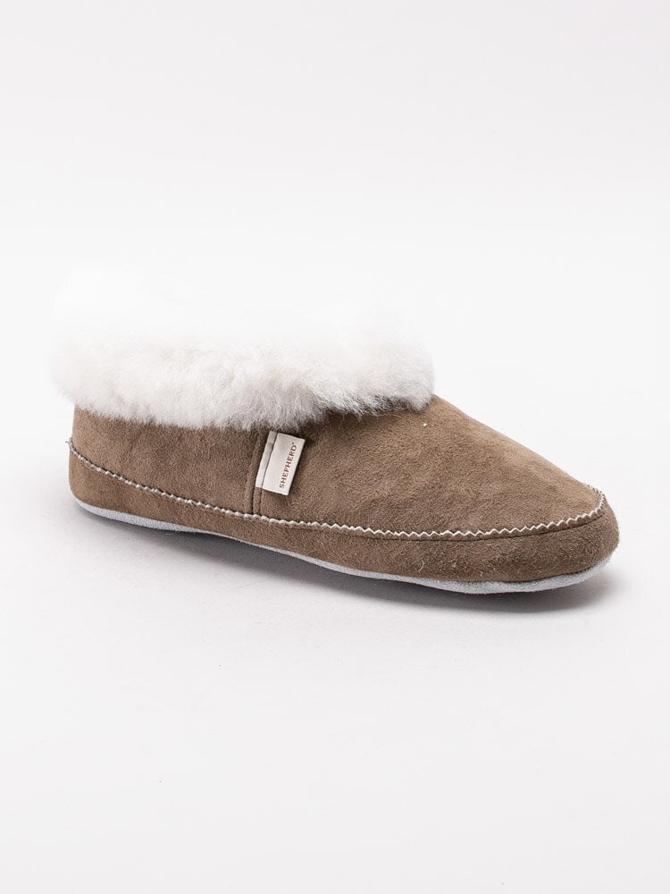 Shepherd - Emmy - Beige slip on fårskinnstofflor