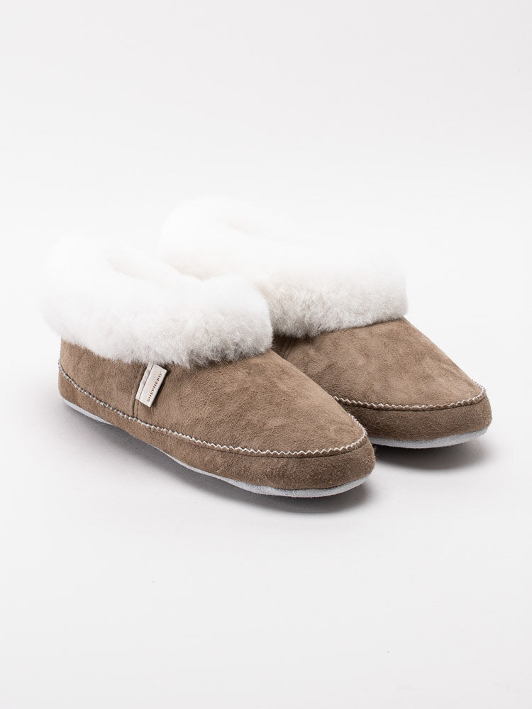 Shepherd - Emmy - Beige slip on fårskinnstofflor