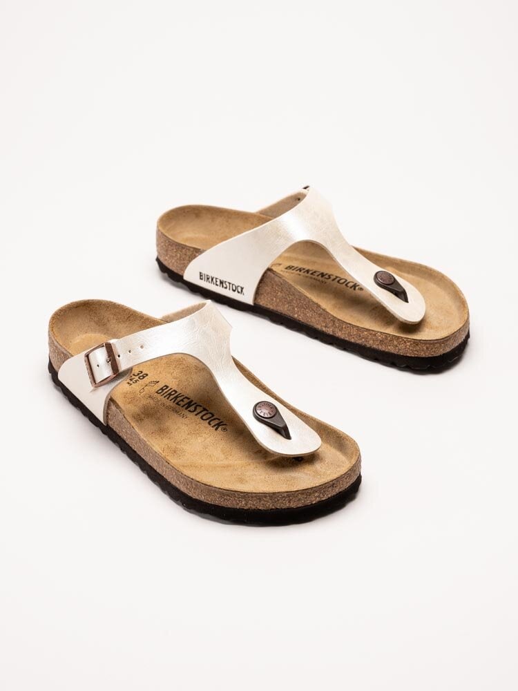 Birkenstock - Gizeh regular - Pärlvita slip in sandaler