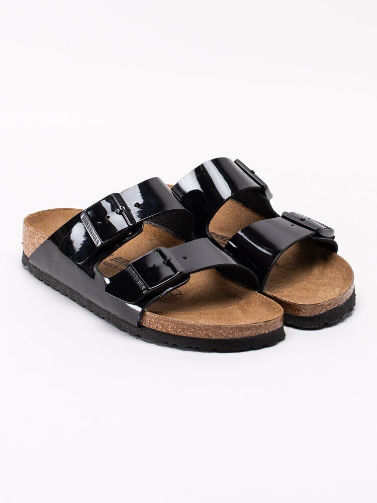 Birkenstock - Arizona patent - Svarta slip in sandaler i lack