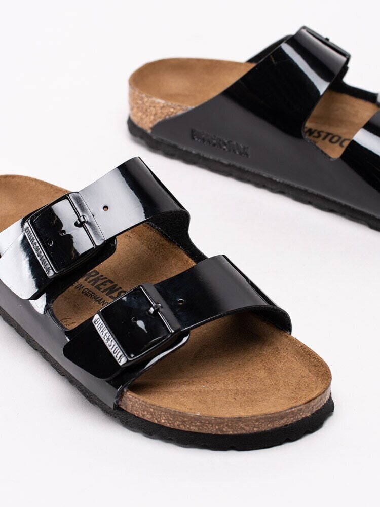 Birkenstock - Arizona patent - Svarta slip in sandaler i lack