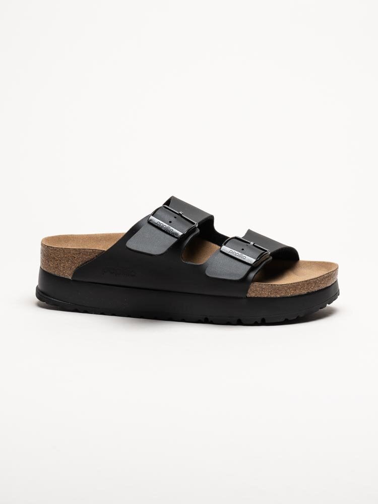 Birkenstock - Arizona PAP Flex Platform - Svarta slip in platåsandaler