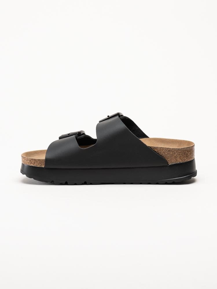 Birkenstock - Arizona PAP Flex Platform - Svarta slip in platåsandaler