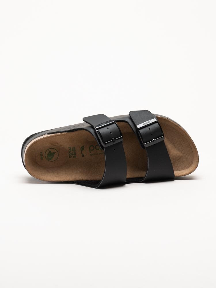 Birkenstock - Arizona PAP Flex Platform - Svarta slip in platåsandaler