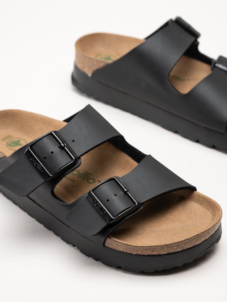 Birkenstock - Arizona PAP Flex Platform - Svarta slip in platåsandaler