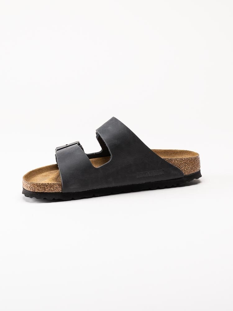 Birkenstock - Arizona SFB oiled - Svarta slip in sandaler i oljat skinn