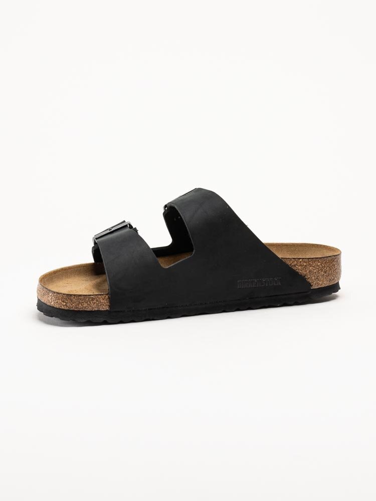 Birkenstock - Arizona SFB oiled - Svarta slip in sandaler i oljat skinn