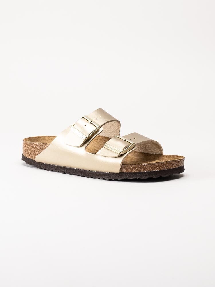 Birkenstock - Arizona Birko-Flor narrow - Guldmetallic slip in sandaler med smal läst