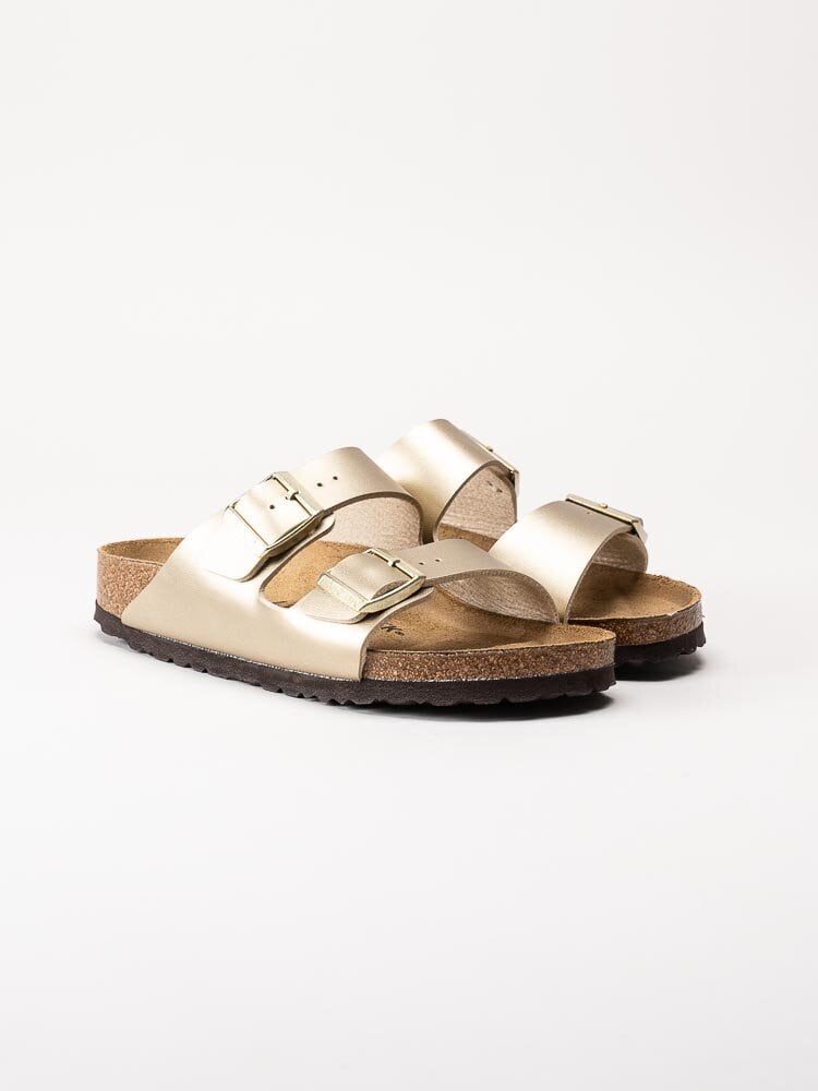 Birkenstock - Arizona Birko-Flor narrow - Guldmetallic slip in sandaler med smal läst