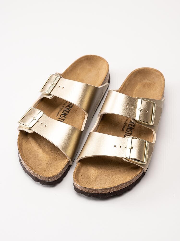 Birkenstock - Arizona Birko-Flor narrow - Guldmetallic slip in sandaler med smal läst