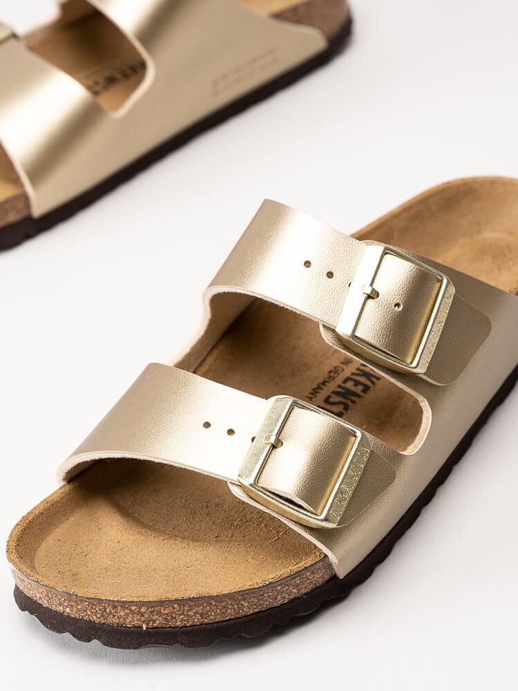 Birkenstock - Arizona Birko-Flor narrow - Guldmetallic slip in sandaler med smal läst