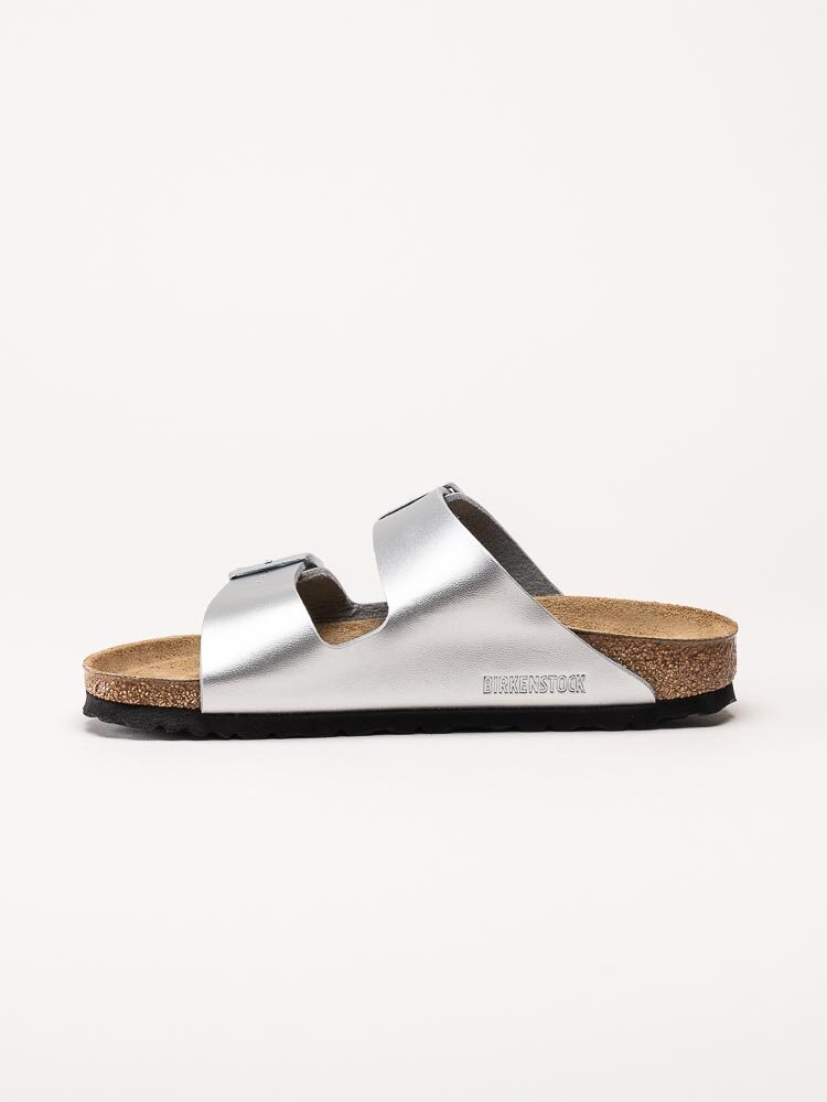 Birkenstock - Arizona Birko-Flor narrow - Silvermetallic slip in sandaler med smal läst