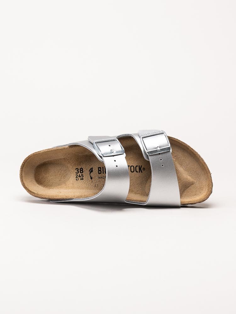 Birkenstock - Arizona Birko-Flor narrow - Silvermetallic slip in sandaler med smal läst