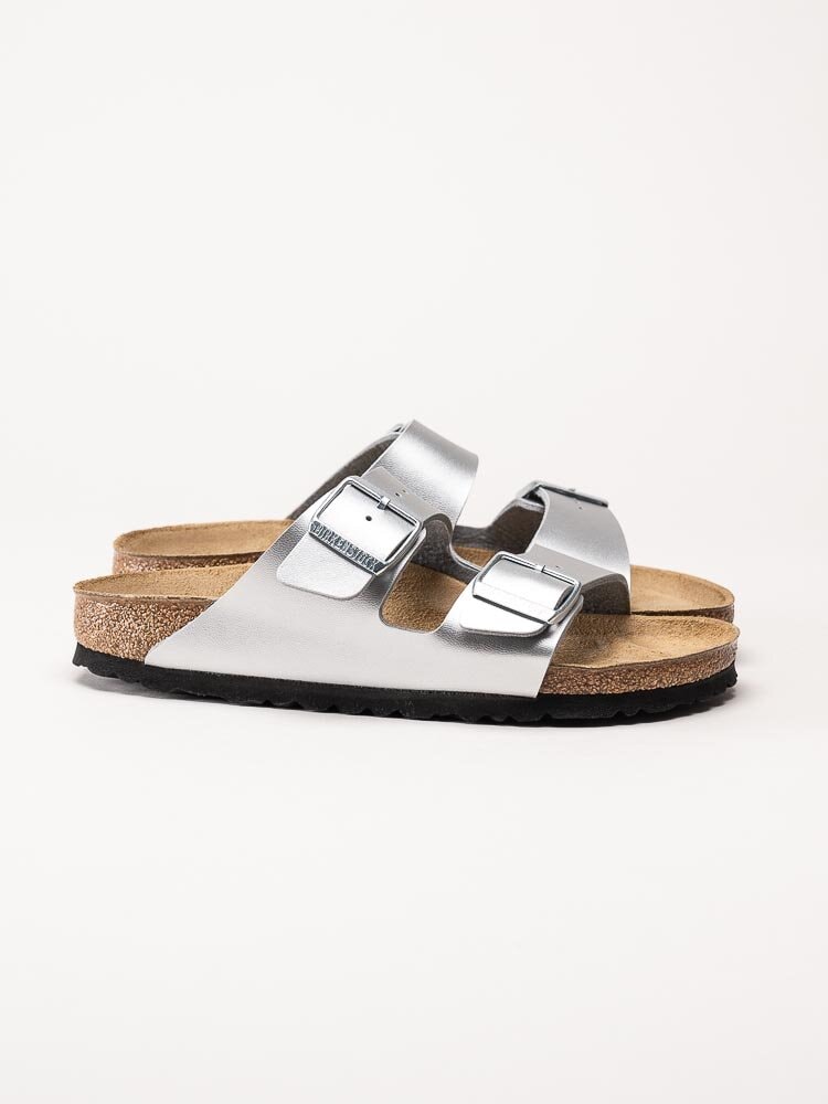 Birkenstock - Arizona Birko-Flor narrow - Silvermetallic slip in sandaler med smal läst