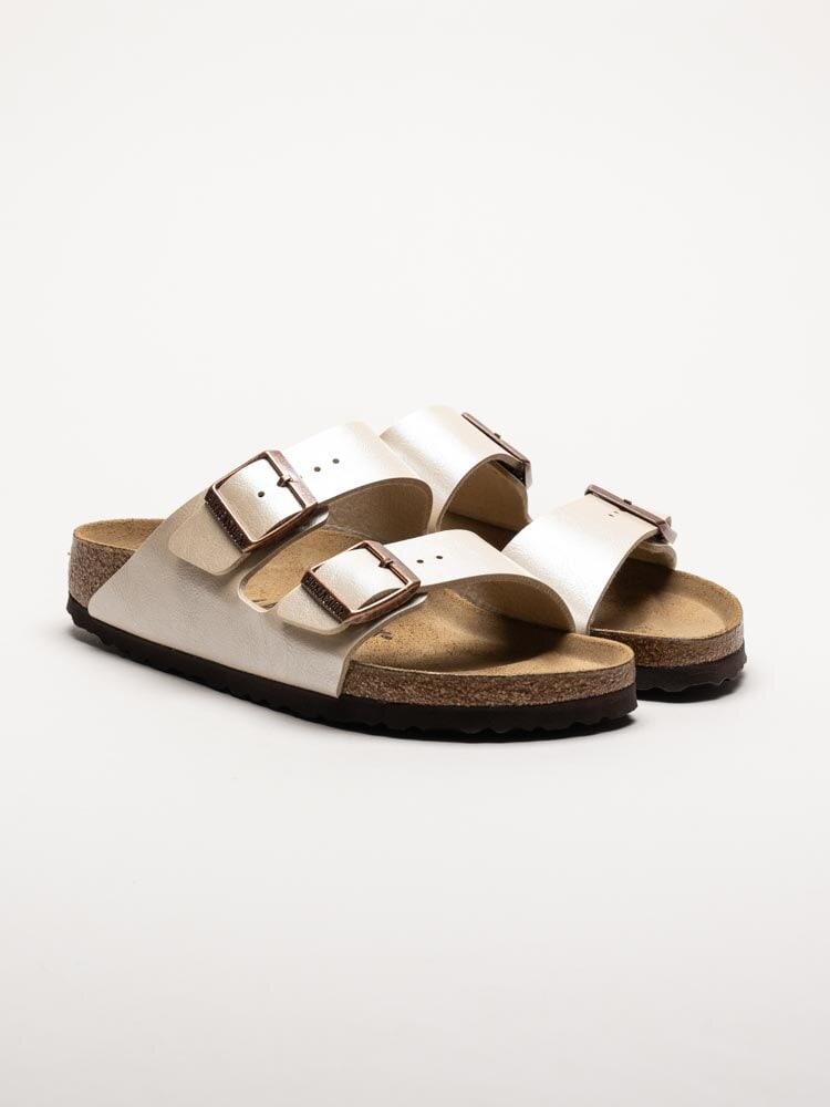 Birkenstock - Arizona Birko-Flor narrow - Platinafärgade slip in sandaler