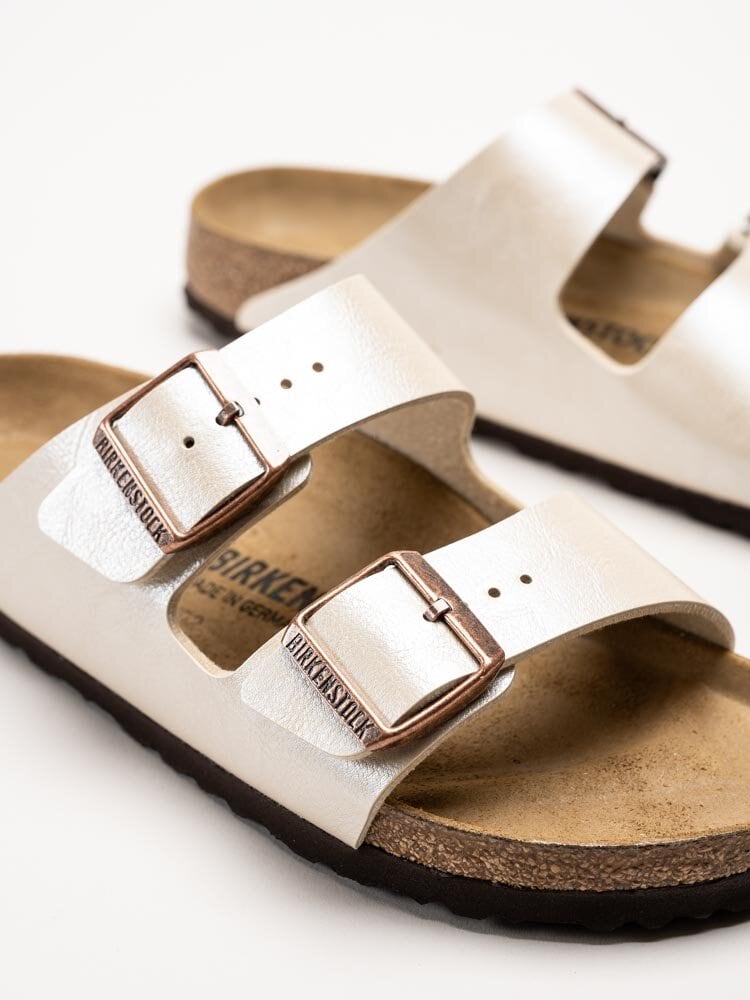 Birkenstock - Arizona Birko-Flor narrow - Platinafärgade slip in sandaler